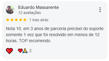 Avaliação Google PomboNet 7
